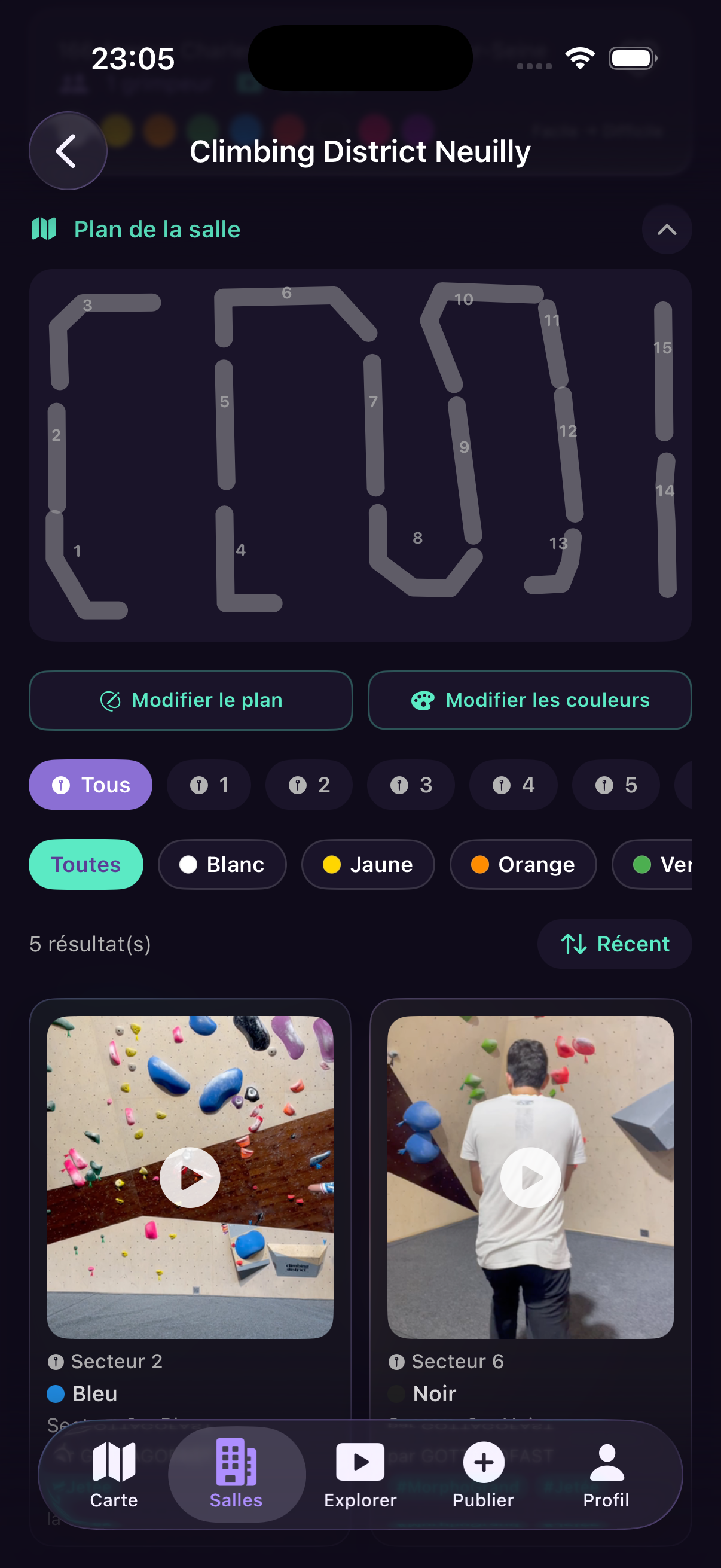 Recherche de betas en salle